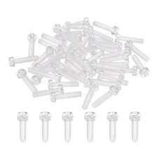 60Pcs Clear Acrylic Screws, M4x18mm PC Plastic Phillips Round Head Bolts