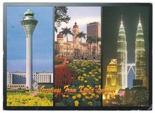 Kuala Lumpur Malaysia Vintage Petronas Twin Towers Multi View Postcard