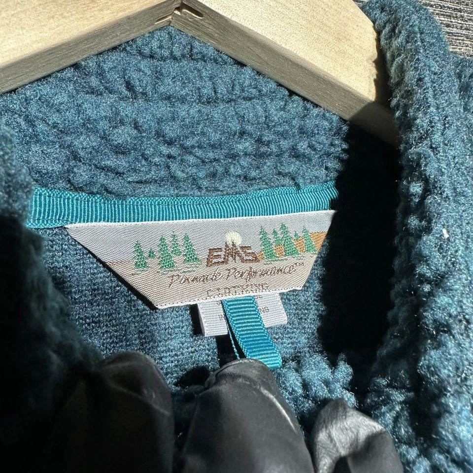 EMS Jacket Women's M Blue Fleece Vintage Aztec Tribal Pattern Made in USA Snap - Image 2 of 4