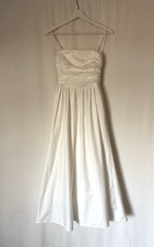 Reformation Lisa Gathered Organic Cotton Midi Dress 0 White