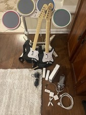 Fender Stratocaster Guitar, Drum Set, Microphone Controllers for Nintendo Wii