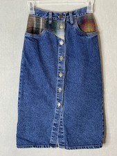 Y2K Vintage 90s Cherokee Denim Slit Skirt 100 Cotton Girls Sz 10 Women  s Sz 0