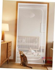 Cat Screen Door, Extra Tall Cat-Proof Mesh Gate, Fit Door Size 38'' x 82'',
