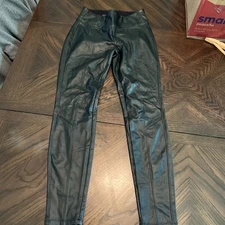 Rock & Republic Faux Leather Black  Womens Stretch R Fever Pull On Pants XS