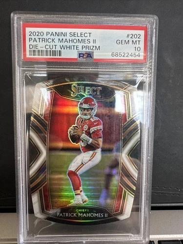 2020 Panini Select - Club Level Patrick Mahomes II White Prizm Die-Cut PSA 10