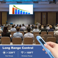 QUI Presentation Clicker for Powerpoint, RF 2.4Ghz USB Wireless Presenter Remote