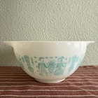 Vtg Pyrex AMISH BUTTERPRINT Cinderella Bowl 1-1/2 pint #441~Turquoise & White
