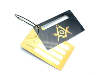 Freimaurer Reise Kofferanhänger mit Freimaurer Quadrat, Kompass und G Symbol