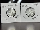 2x Highland Mint 1/4 oz .999 Silver Rounds Mini American Silver Eagle Style BU