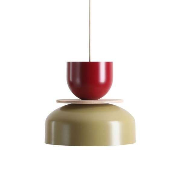 Pendelleuchte KüChe Rot GrüN Metall Esszimmer Ø30 Cm E27 HäNgelampe Esstisch-image