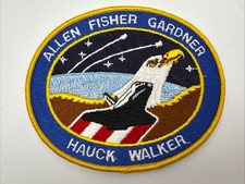 NASA Space Shuttle Discovery STS-51A Mission Crew Embroidered Patch 5"x4" Vtg 84
