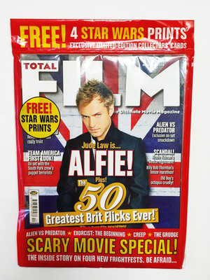 NOVEMBER 2004 ISSUE 95 - TOTAL FILM MAGAZINE SEALED + 4 STAR WARS PRINTS - ALFIE