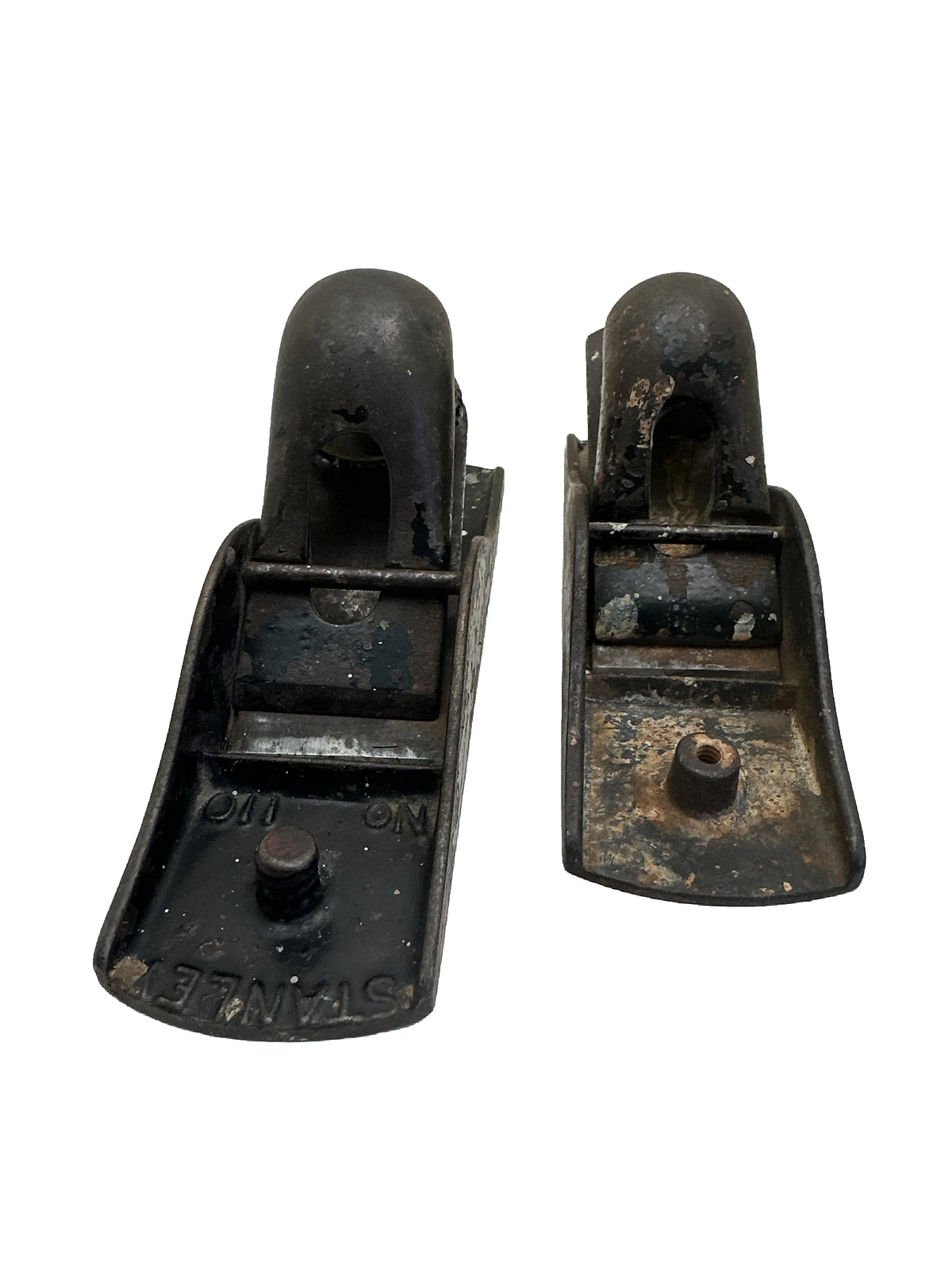Vintage Stanley Bailey Hand Plane No.110 Wood Smooth Bottom Lot Of 2