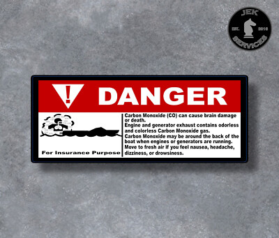 Danger CO Boat Safety Sticker