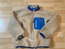 Patagonia Retro-X Deep Pile Fleece Jacket Youth Medium 10 Natural  Blue