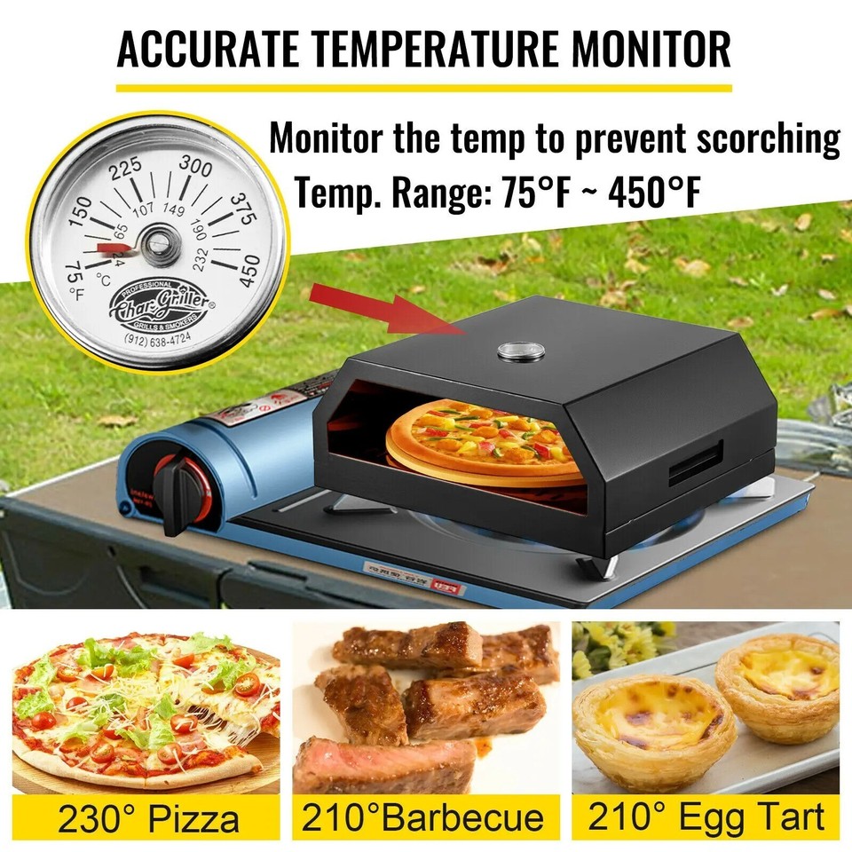 12 Outdoor Pizza Oven Making Machine Stainless Steel Temperature Range