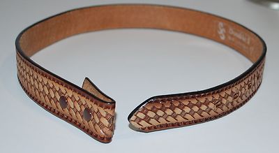 Double S SS Brand  Youth Western Belt Strap Stamped Leather Small 26''