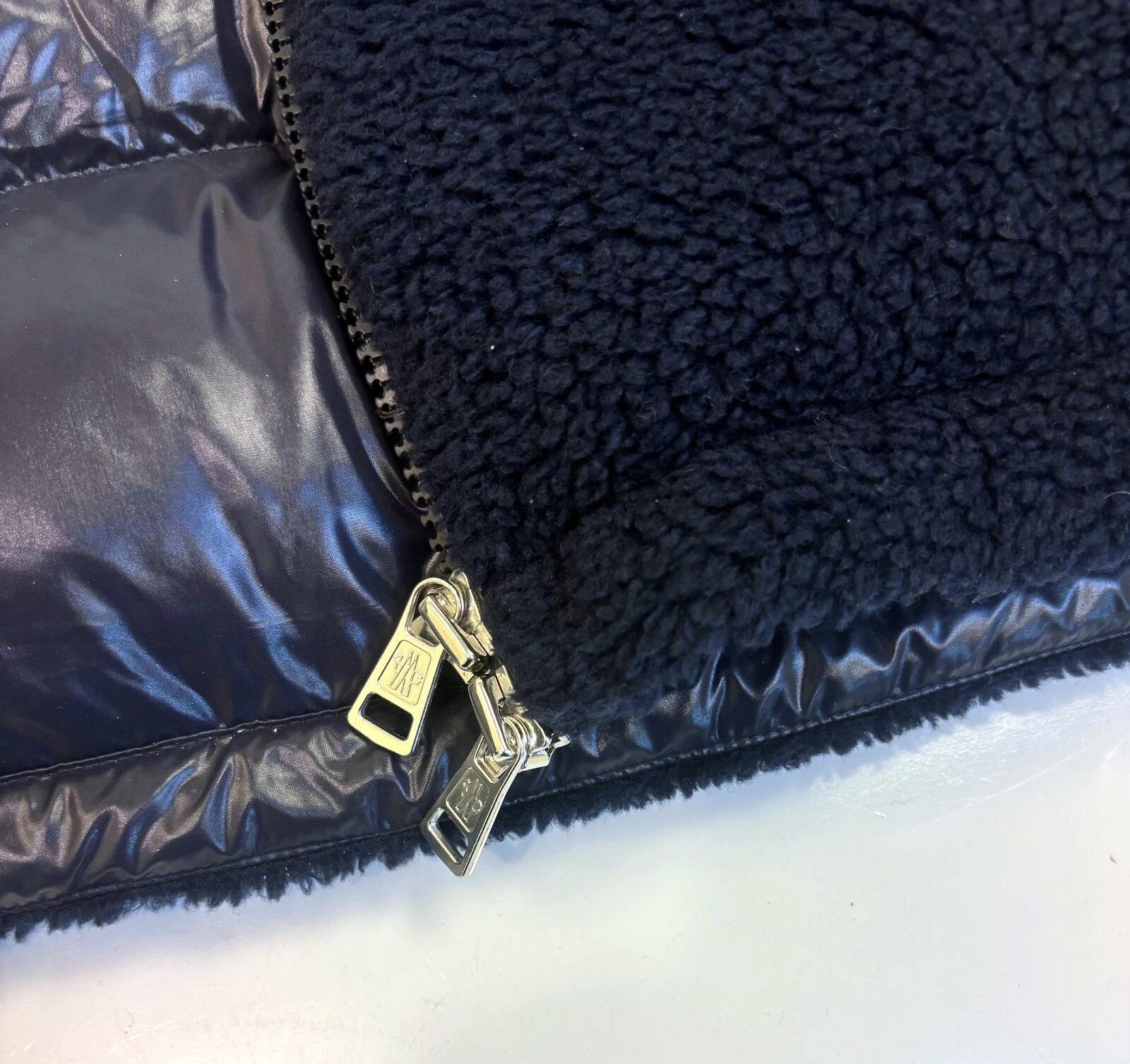 MONCLER Michon Quilted Sherpa and Nylon Down Jacket Sz. 7 ~ Approx. XL 2XL