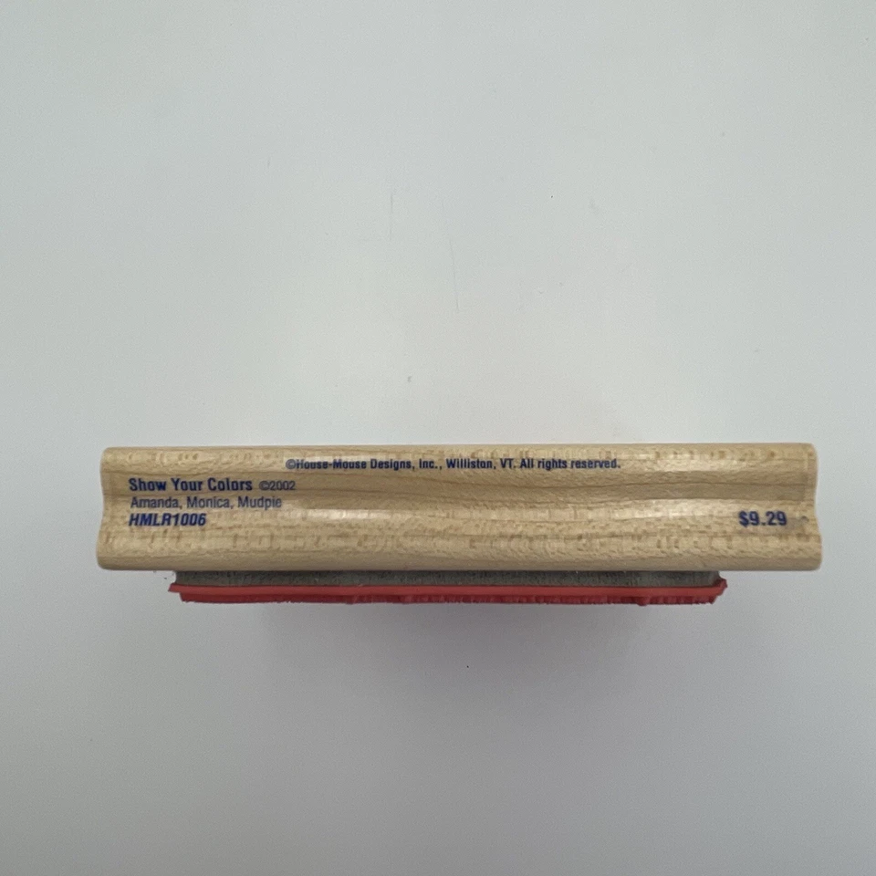 House Mouse SHOW YOUR COLORS (FLAG) Rubber Stamp 4 1/2” By 3 1/8” Pre-Owned Foto 3 de 4