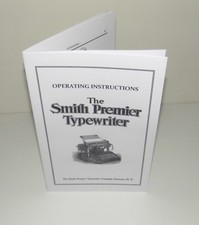 Smith Premier Typewriter Model 1 Instruction Manual Reproduction thumbnail