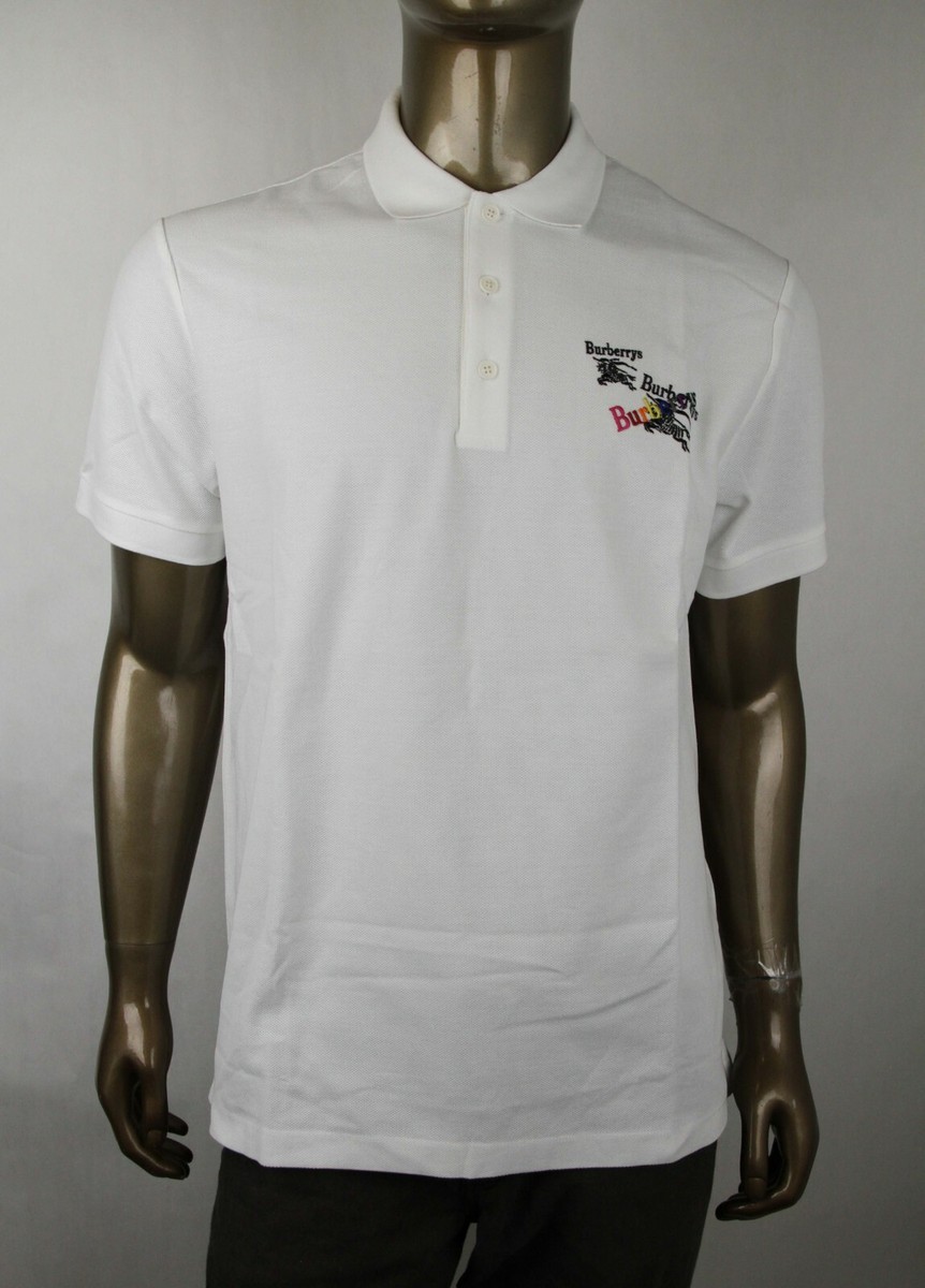 Burberry London Men's White Cotton Triple Polo Shirt 8001218 | eBay