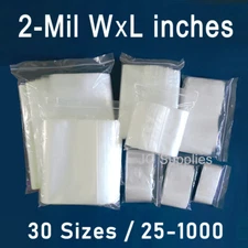 Assorted Clear Zip Lock Plastic Reclosable Bags 2Mil Zipper Seal Baggies 2ML