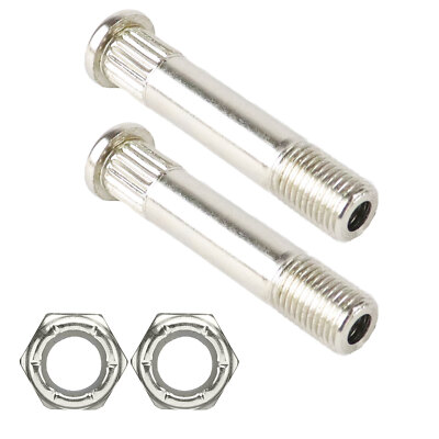 Replacement Skateboard Truck Kingpin and Nut 50mm Silver Hollow Pound In 2-Pack