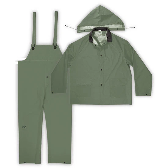 CLC Custom Leathercraft Rain Wear R131X .35MM Green 3-Piece Rain Suit, XLarge