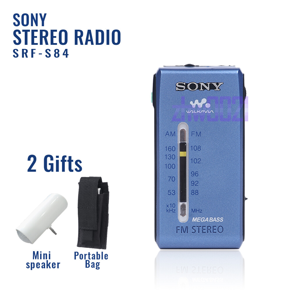 New in box Sony SRFS84 FM/AM Compact Radio Walkman Analogue TunerBlue