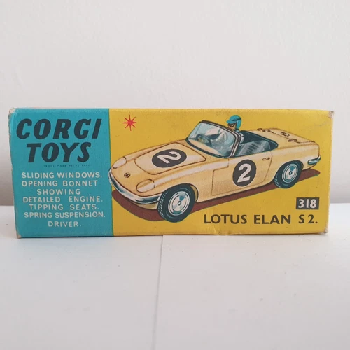 Corgi 318 Lotus Elan S2 In Original Box - Near Mint Vintage Model 1960s