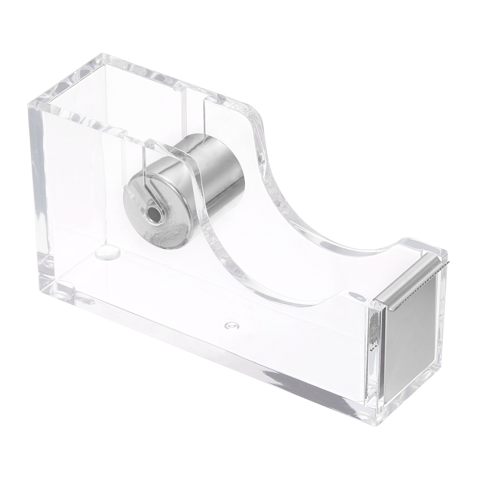 Desktop Tape Dispenser Acrylic Roll Tapes Cutter Silver-image