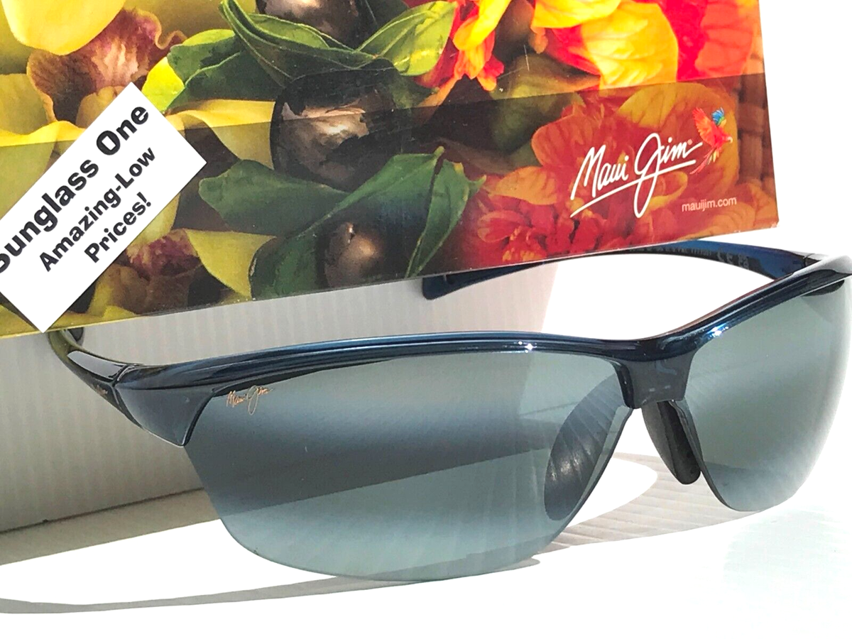 NEW Maui Jim HOT SANDS Shiny Blue POLARIZED Neutral Grey Lens