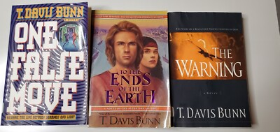T. DAVIS BUNN Lot of 3 PB, The Warning, One False Move, The Ends of the Earth
