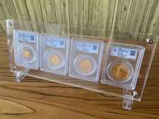 4 Grids Acrylic Display Case Protective Holder Stand Box for ANACS/NGC/PCGS Slab