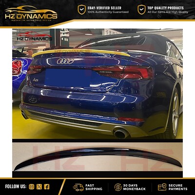 GLANZ SCHWARZ KOFFERRAUM KOFFERRAUM LIPPE SPOILER FÜR 2017 2021 AUDI A5 B9 CABRIO S5 RS5