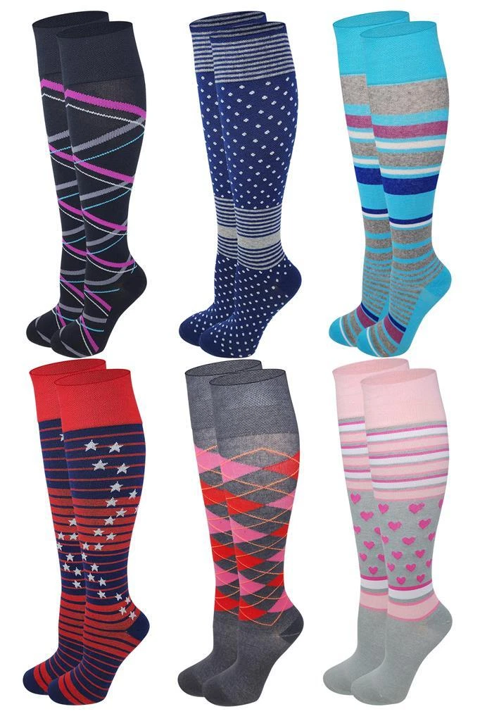 Graduated Compression Knee High Socks 9-11, Mild (8-15 mm Hg) 6 pairs