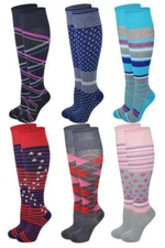 Graduated Compression Knee High Socks 9-11, Mild (8-15 mm Hg) 6 pairs