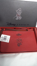 Disney X Coach Red Minnie Mouse   Wristlet F37540 in Gift Box. LIMITED EDITION
