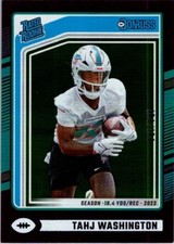 Tahj Washington 2024 Donruss Purple Base Rookie Card  184/184 #346 - Dolphins