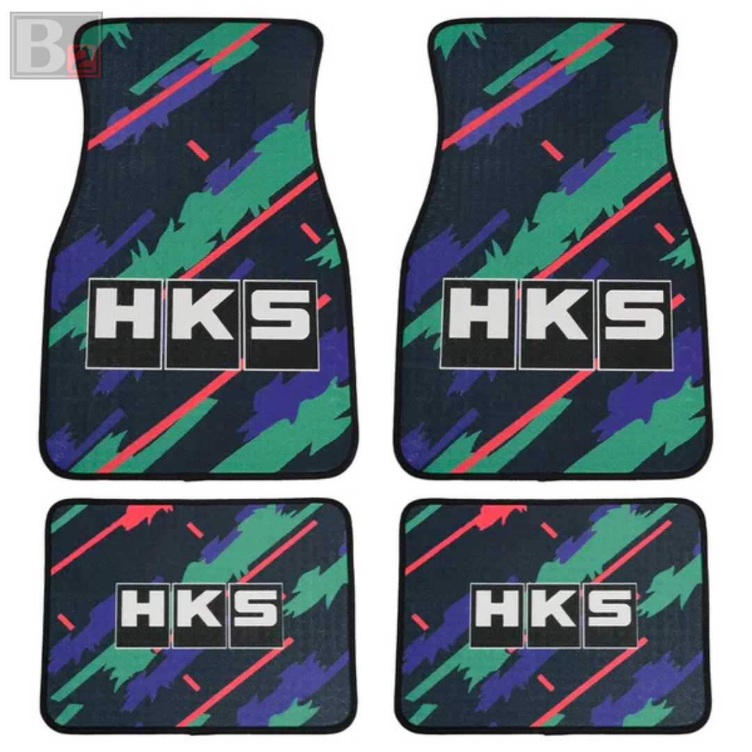 4PCS JDM HKS Classic Floor Mats Interior Carpet Universal