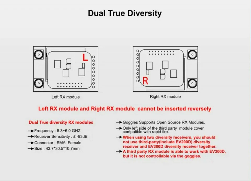 Eachine EV300D 1280*960 5.8G 72CH HDMI DVR RC Camera Racing Drone FPV Goggles - Image 4 of 4