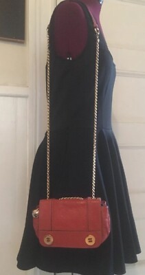 Milly- Gold Chain Crossbody Bag Orange Salmon Coral K1