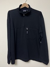 Vintage Patagonia Jacket Mens M Black Polartec Fleece 1/4 Zip Made in USA 90s