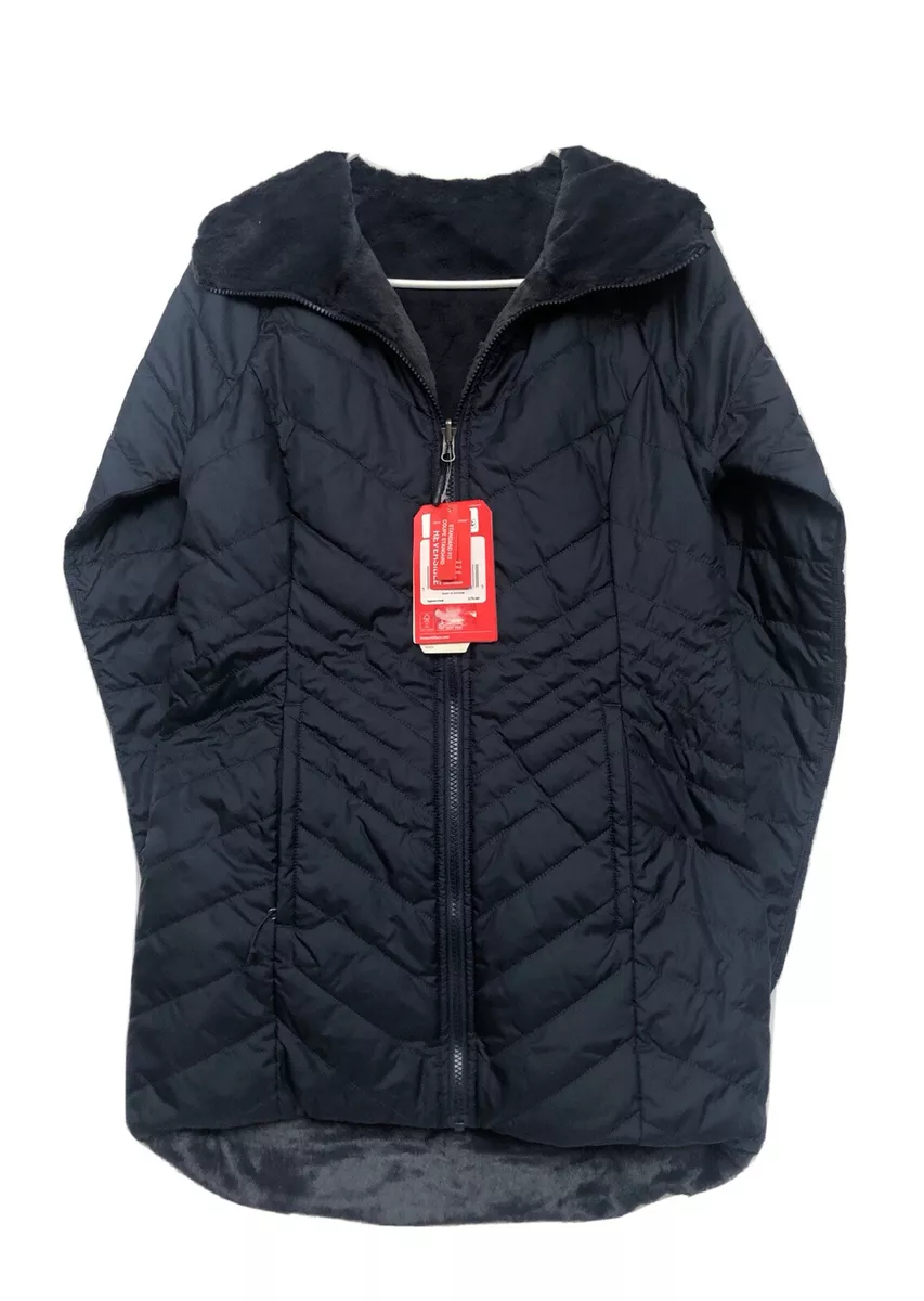 The North Face Women Mossbud Insulated Reversible Urban Navy Hooded Coat S