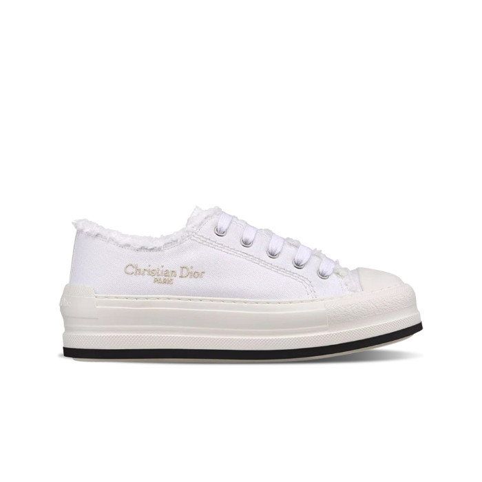 Dior Dioriviera White Platform Sneakers Fringed Cotton