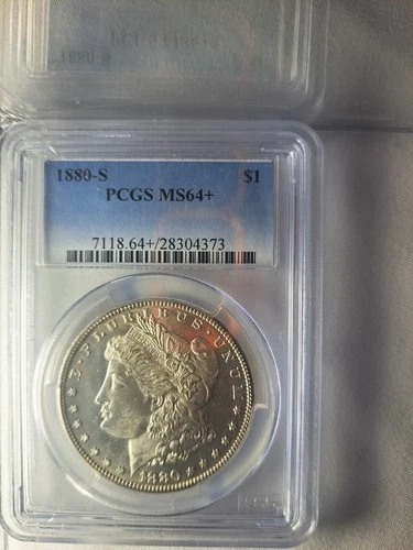 1880-S Morgan Silver Dollar PCGS Graded MS64+     Brilliant Luster!