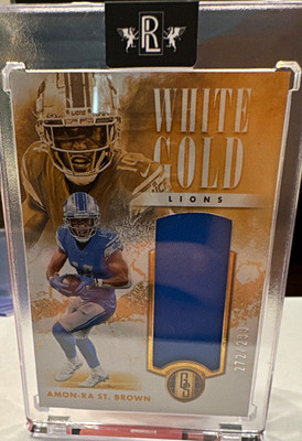 Panini 2023 Gold Standard Amon-Ra St. Brown White Gold #14 MEM /299 Lions