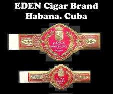Set of Cuban Cigar Bands label of EDEN brand, 1890-1900s. HAVANA COLLECTIBLES