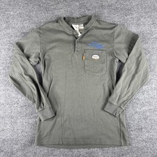 RASCO FR Henley Gray Long Sleeve Fire Resistant CAT 2 Work Shirt M FR0101GY