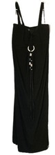 R M Richards Dress Womens 16W Black Maxi Beaded Ring Tassel Evening Formal USA